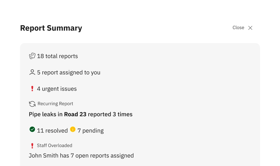 Incident and Performance Summaries